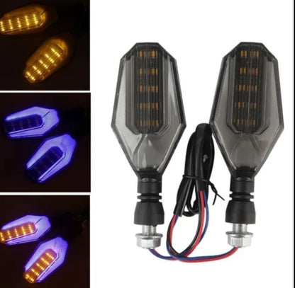 2Pcs Motorbike Universal LED Indicator With DRL And Yellow Parking Light