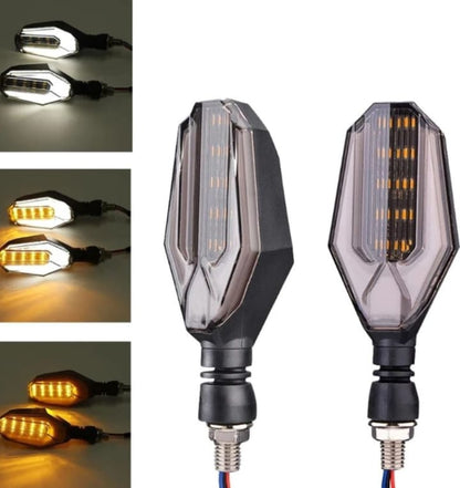 2Pcs Motorbike Universal LED Indicator With DRL And Yellow Parking Light