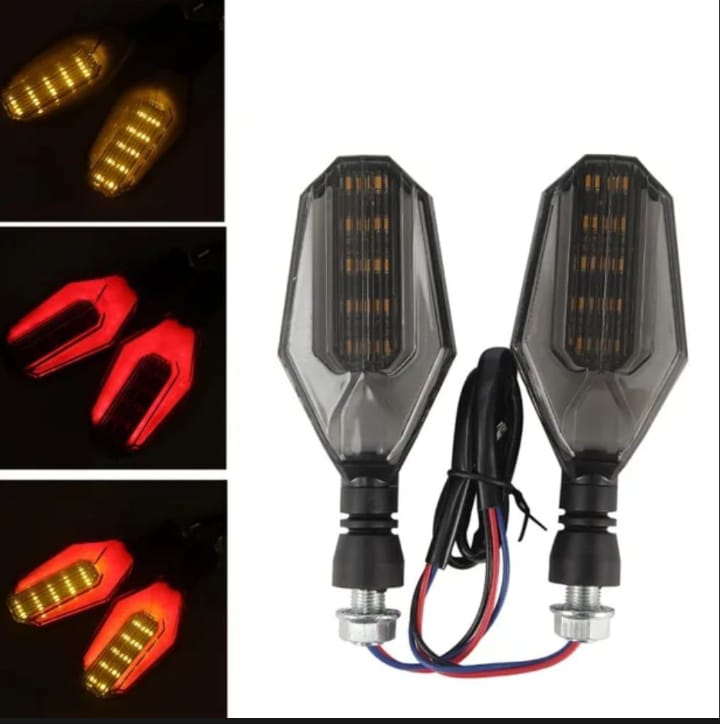 2Pcs Motorbike Universal LED Indicator With DRL And Yellow Parking Light
