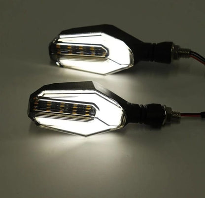 2Pcs Motorbike Universal LED Indicator With DRL And Yellow Parking Light