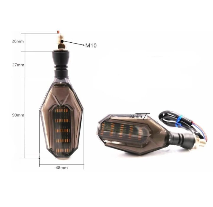 2Pcs Motorbike Universal LED Indicator With DRL And Yellow Parking Light