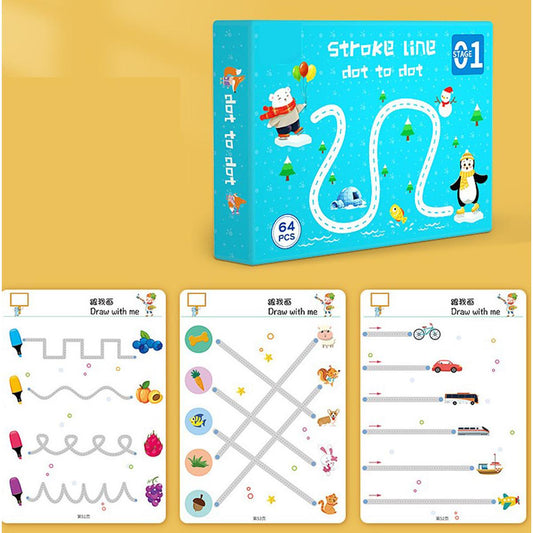 (A size Dubai imported )Stroke Line dot to dot Magical Tracing Workbook