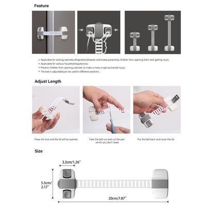 Adjustable Multi purpose lock Child Safety Cabinet Lock Protector Drawer Door Cabinet