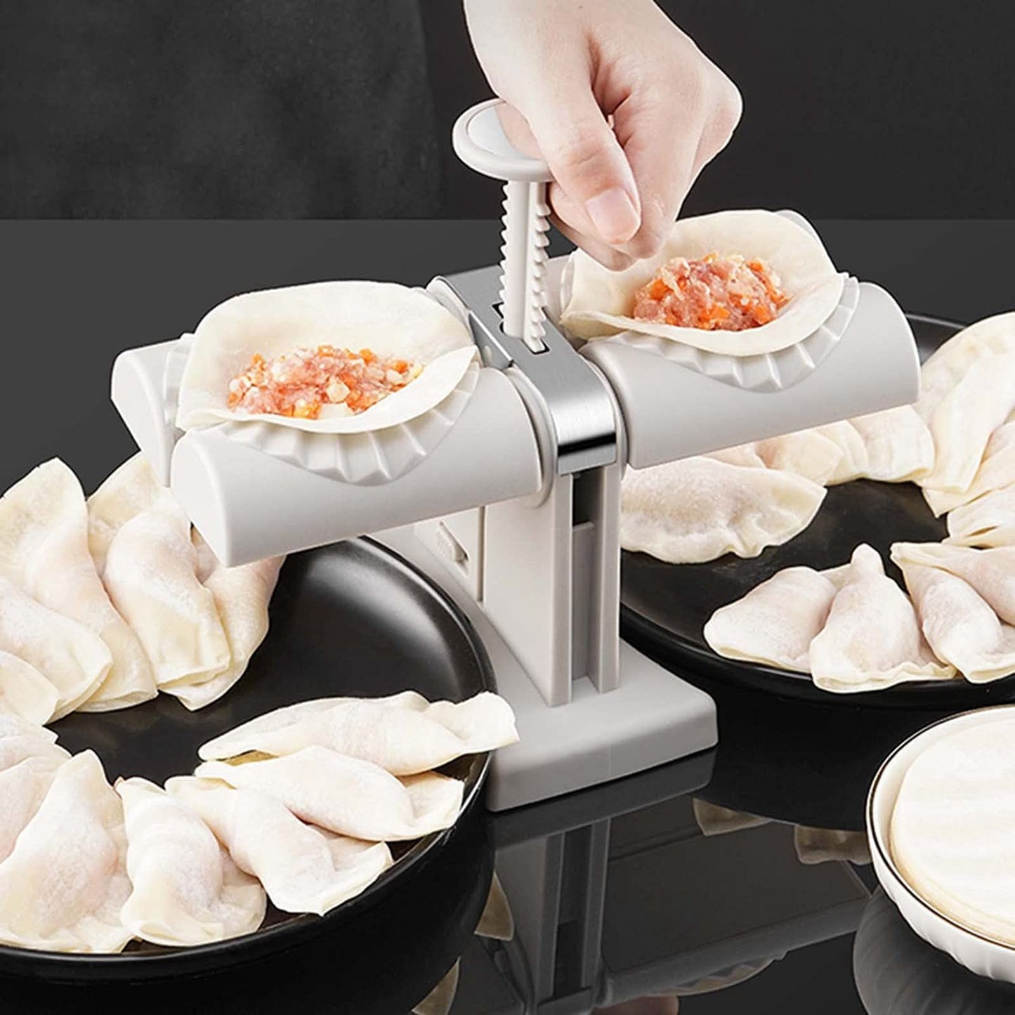 Double head design automatic dumpling machine mold, dumplings quickly and easily