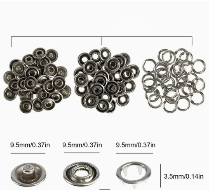 25 PCs Imported Quality 25 Metal Snaps tich Buttons