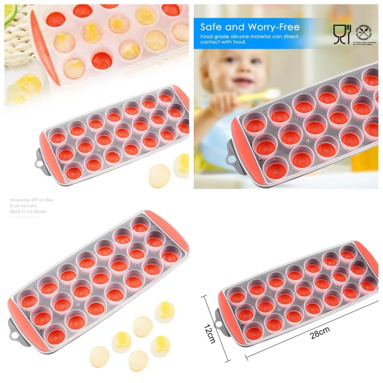 Popup ice cube tray Silicone Mould Jelly Shots/Chocolate (Random Color)