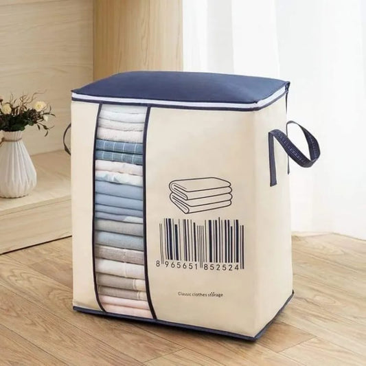 Large Non-woven Portable Clothes Storage Bag Clothing Organizer - 120 gsm (Random