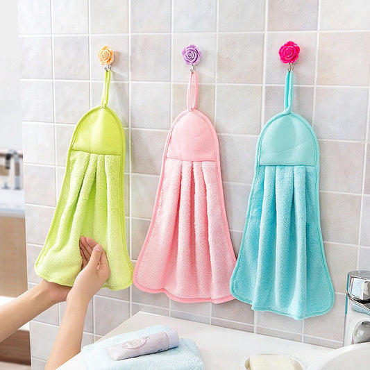 Microfiber hanging kitchen towel | Kitchen rags fresh hand towels absorbent cleaning