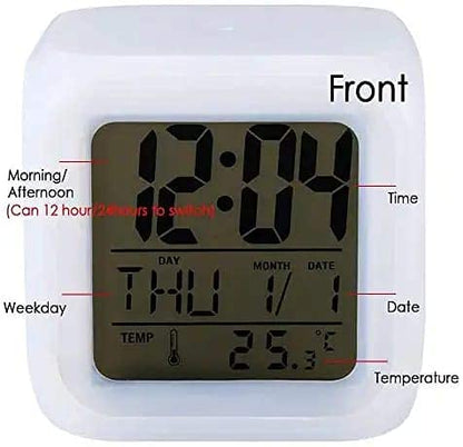 Creative Alarm Clock Sublimation LED Digital Clock 7 Color Changing Light Night