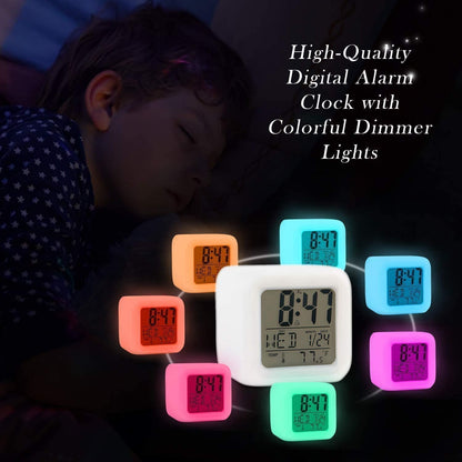 Creative Alarm Clock Sublimation LED Digital Clock 7 Color Changing Light Night