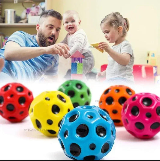 pack of 2 High Resilience Hole Ball Soft Bouncy Ball Anti-fall Moon