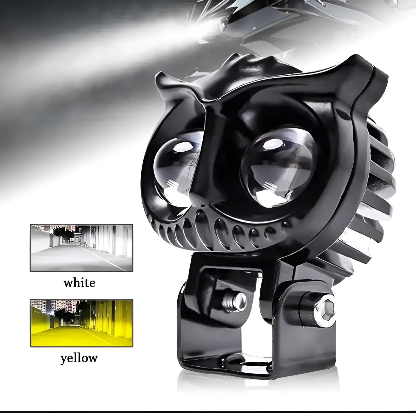 OWL Shape Fog Yellow-White &amp; Flash light Low &amp; High Beam Owl