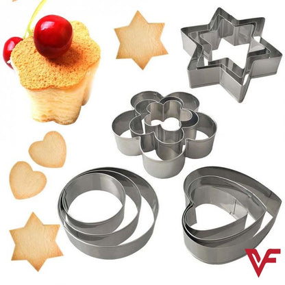 12 pcs, stainless steel cookie cutter, DIY, cookie cutter, star, heart, cutter,