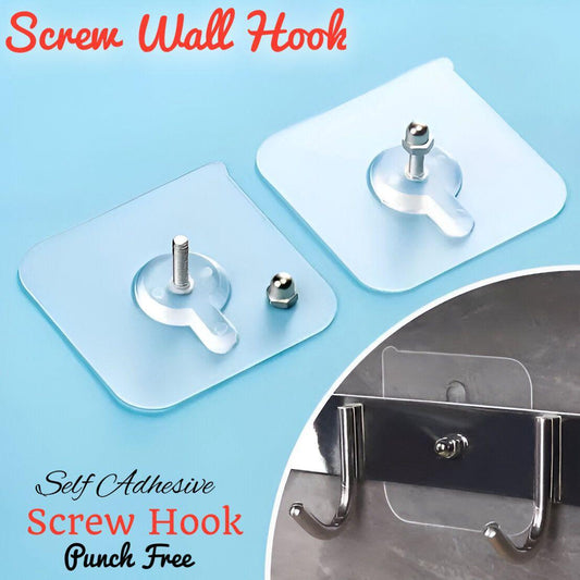(1pcs) Adhesive Screw Sticker Hook Heavy Duty Stick on Door Nail Free