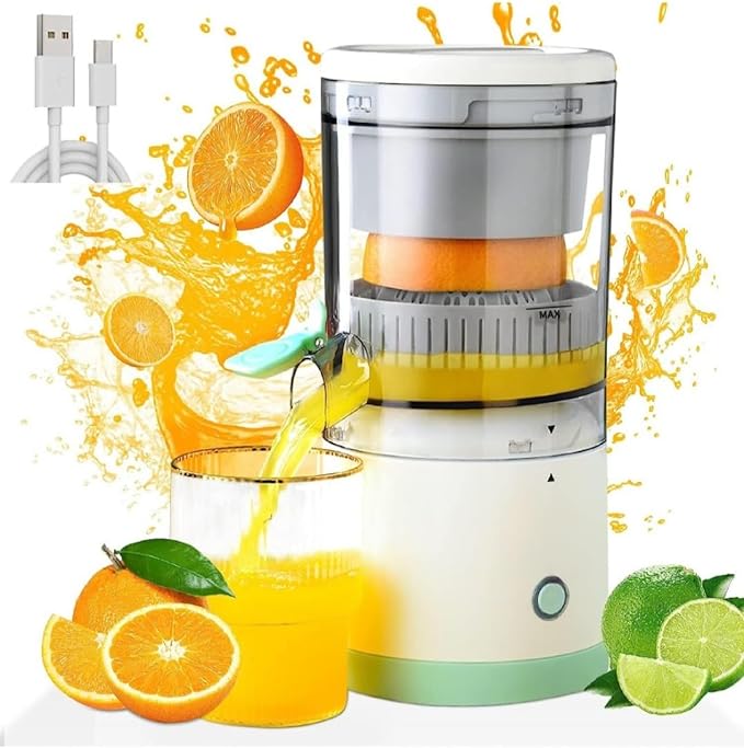 Portable Electric Citrus Juicer Hands-Free Rechargeable Orange Lemon Grapefruit Juicer Easy to