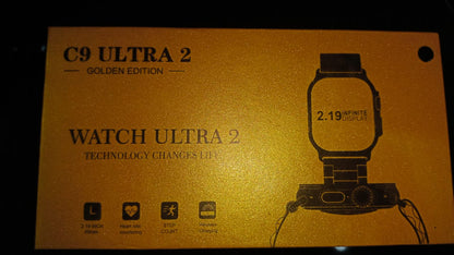 C9 Ultra Max Gold Edition Color Smartwatch 2.1 Inch Screen With Hryfine