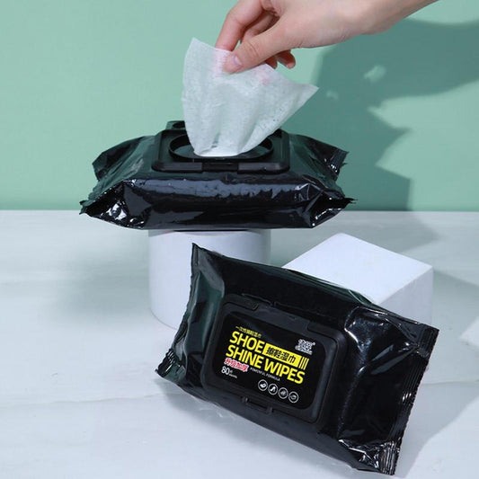 Disposable Shoe Cleaning Wipes | Quick Shine Clean Wet Wipes (80 wipes