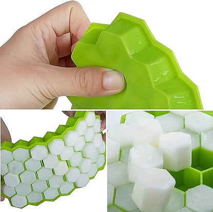 Silicone Ice Tray With Plastic Cover Cap | Push Pop Out Round