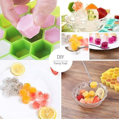 Silicone Ice Tray With Plastic Cover Cap | Push Pop Out Round