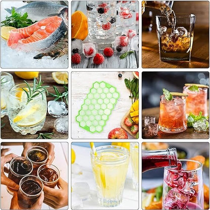 Silicone Ice Tray With Plastic Cover Cap | Push Pop Out Round