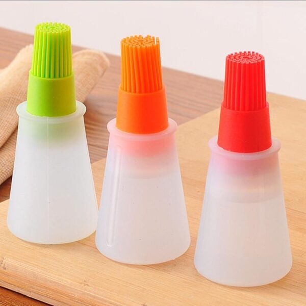 Portable Silicone Oil Bottle with Brush | Grill Oil Brushes for Kitchen