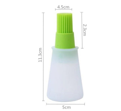 Portable Silicone Oil Bottle with Brush | Grill Oil Brushes for Kitchen