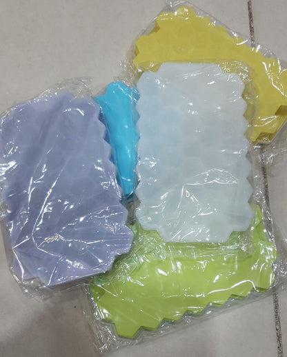 Silicone Ice Tray With Plastic Cover Cap | Push Pop Out Round