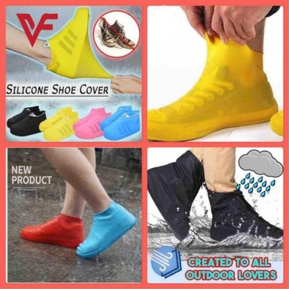 Rain Boot Thicken Waterproof Silicone Gel Shoe Cover Rain (Color random)