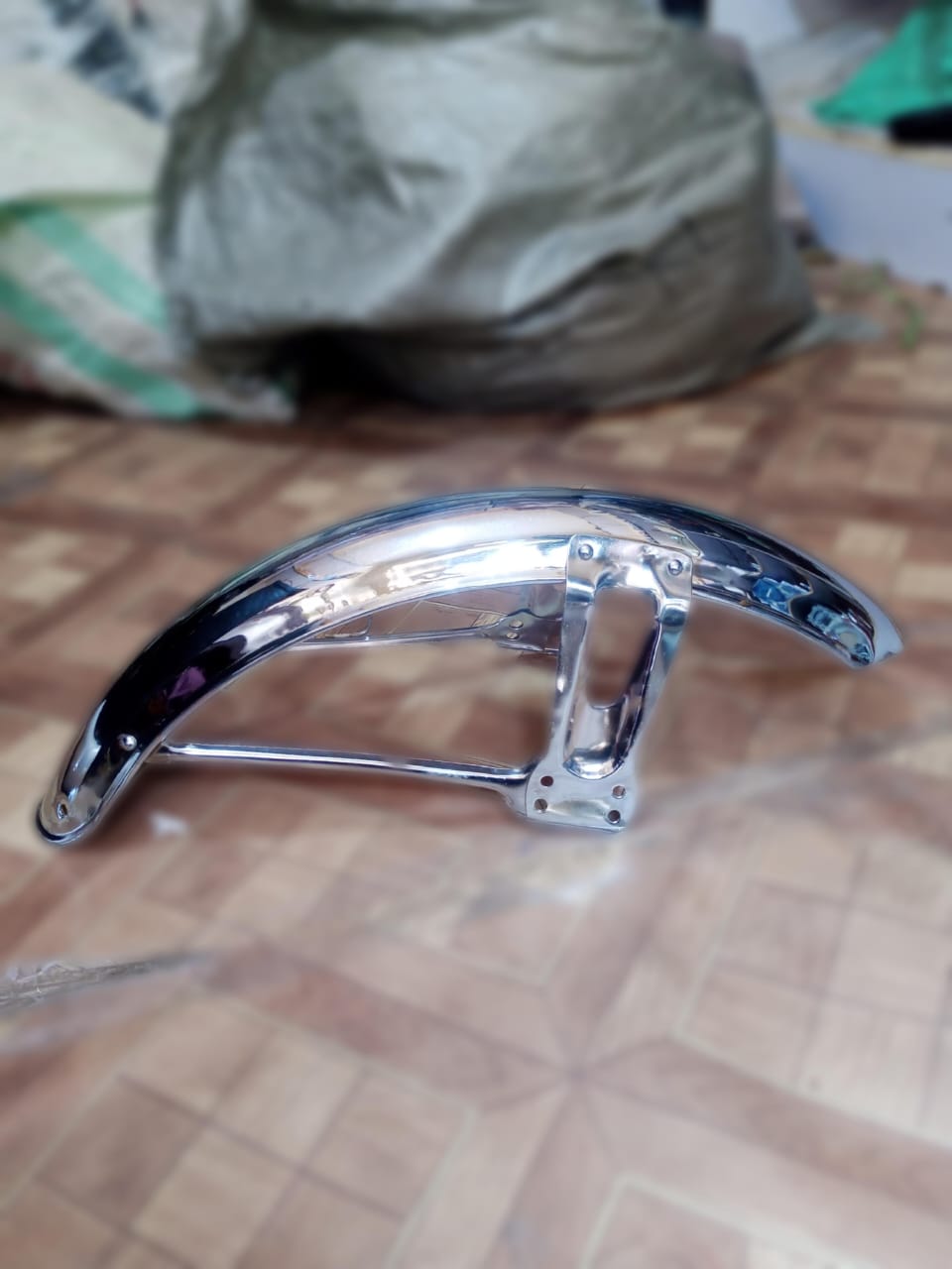 Front Cut Mudguard for 70cc and 125cc cafe racer bikes | Chrome