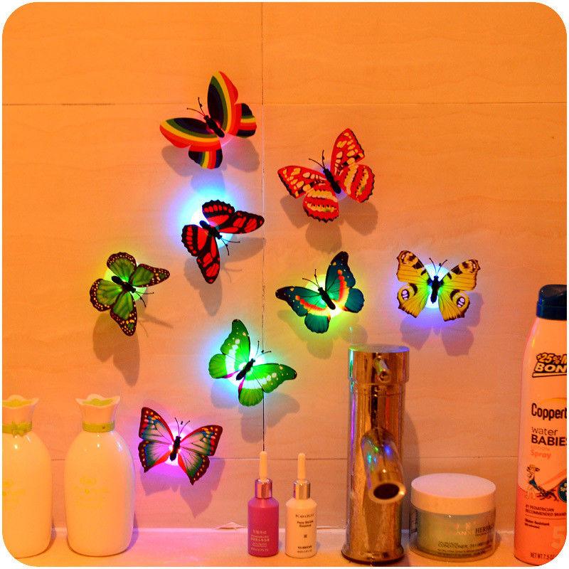 Glow In The Dark 3D Led Butterfly Night Light Led Color Changing
