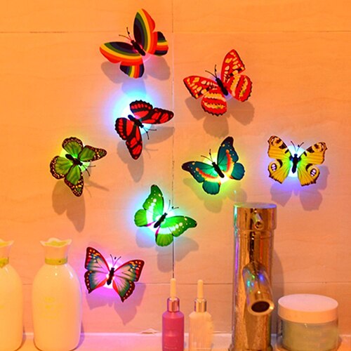 Glow In The Dark 3D Led Butterfly Night Light Led Color Changing
