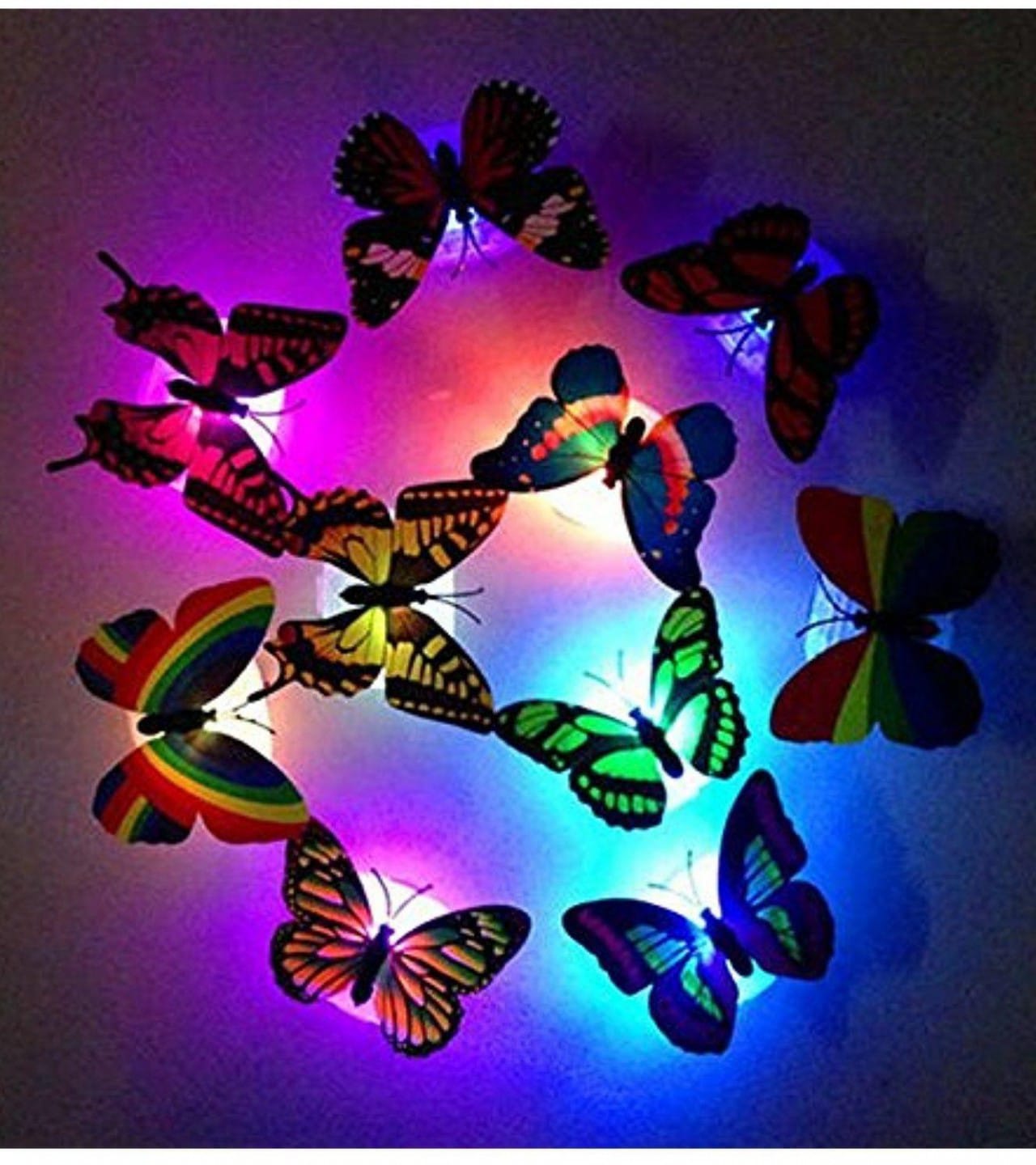 Glow In The Dark 3D Led Butterfly Night Light Led Color Changing