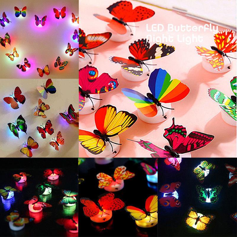 Glow In The Dark 3D Led Butterfly Night Light Led Color Changing