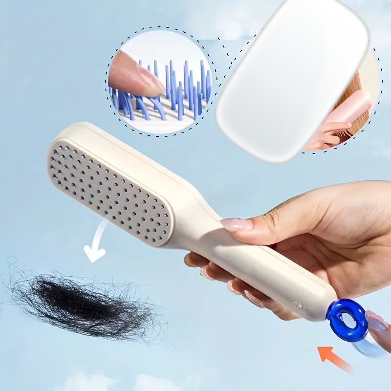Self Cleaning Hair Brush, One-Click Cleaning Telescopic Hair Comb - Without box