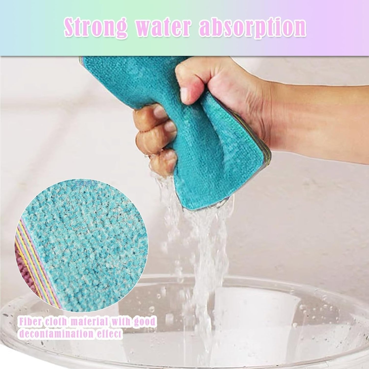 12-Layer Tearable Rainbow Rag, Reusable Dual Sided Dish Sponge, Rainbow Scrub Sponge,