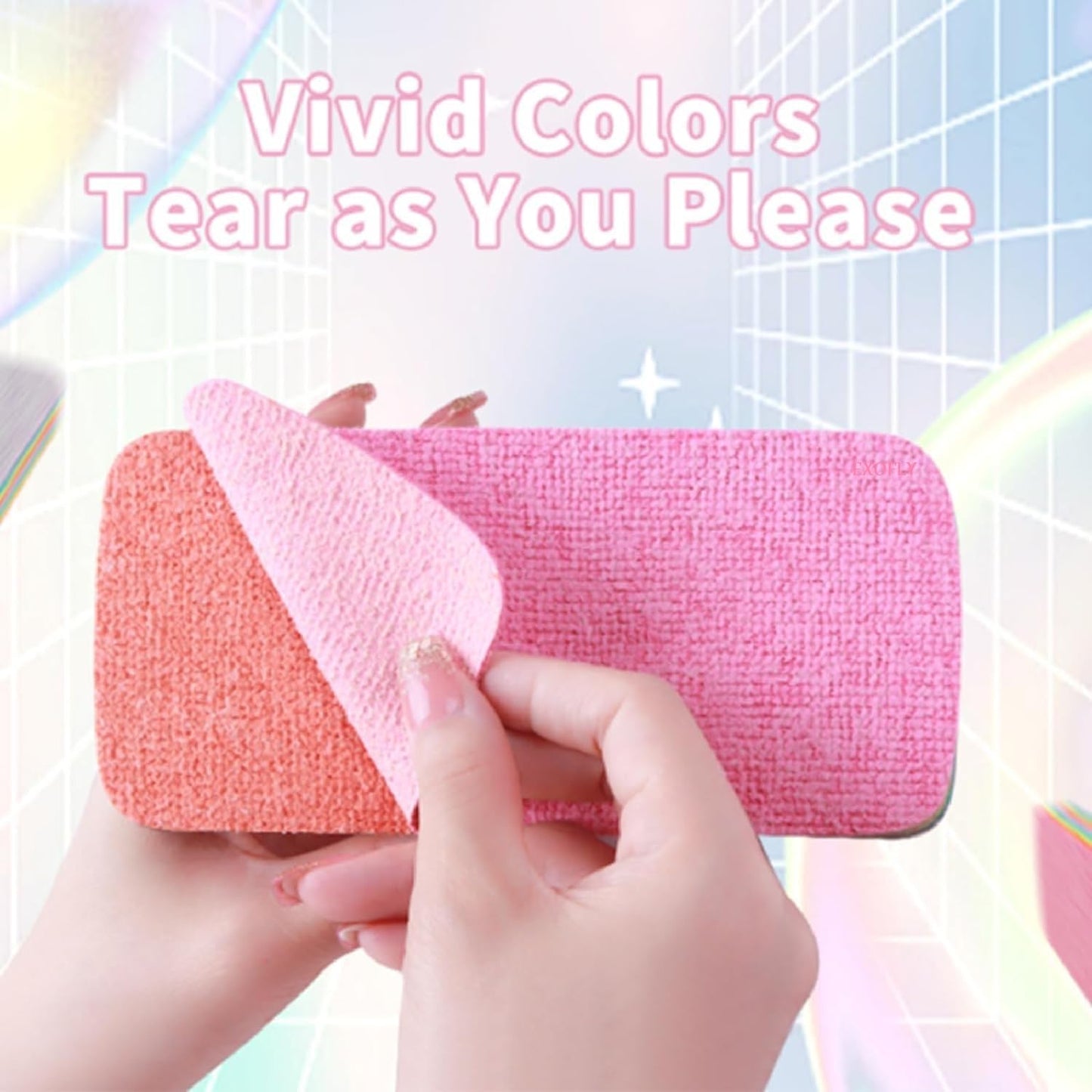 12-Layer Tearable Rainbow Rag, Reusable Dual Sided Dish Sponge, Rainbow Scrub Sponge,