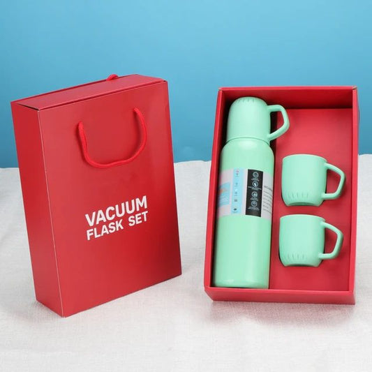 New Shape Vacuum Flask stainless steel Bottle with 2 Cups and