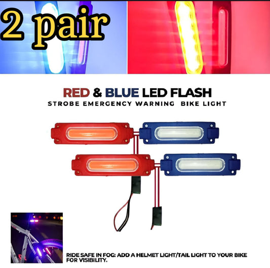 Pack of 2 pair (4pcs) High Quality Red and Blue Flasher Light
