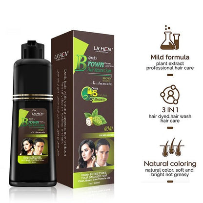 Lichen Hair Color Shampoo (Black/Dark Brown) 200 ml