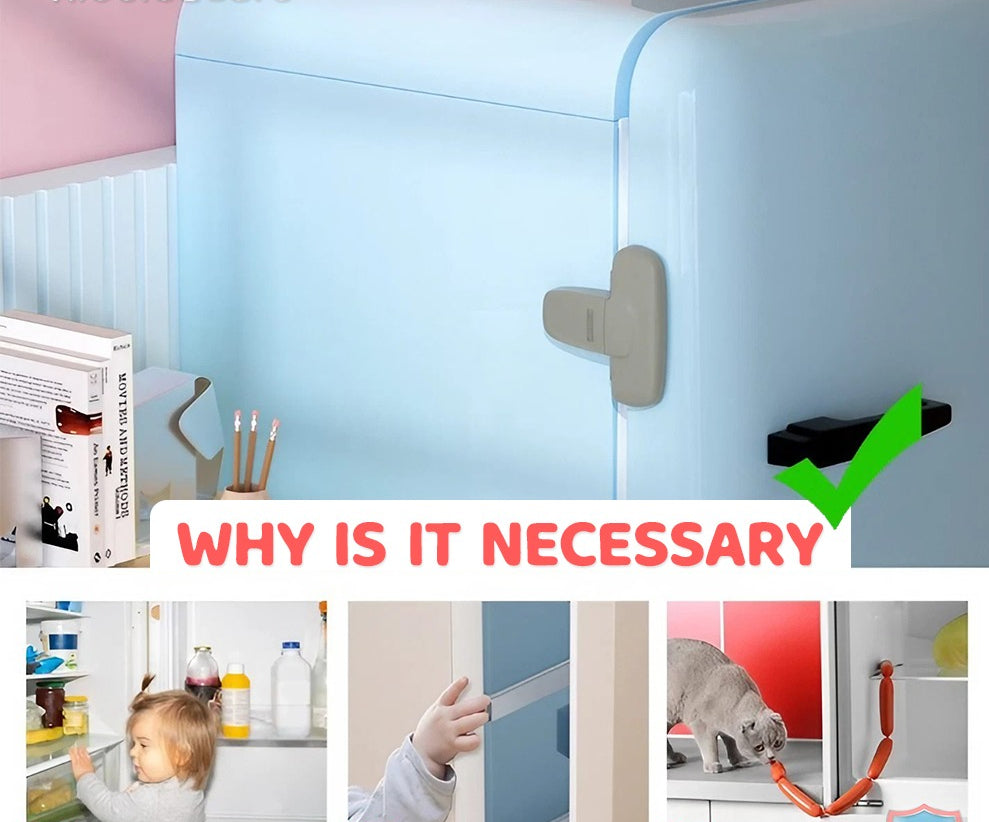 Child Safety Fridge Lock , Baby Safety Refrigerator Freezer Door Lock, No