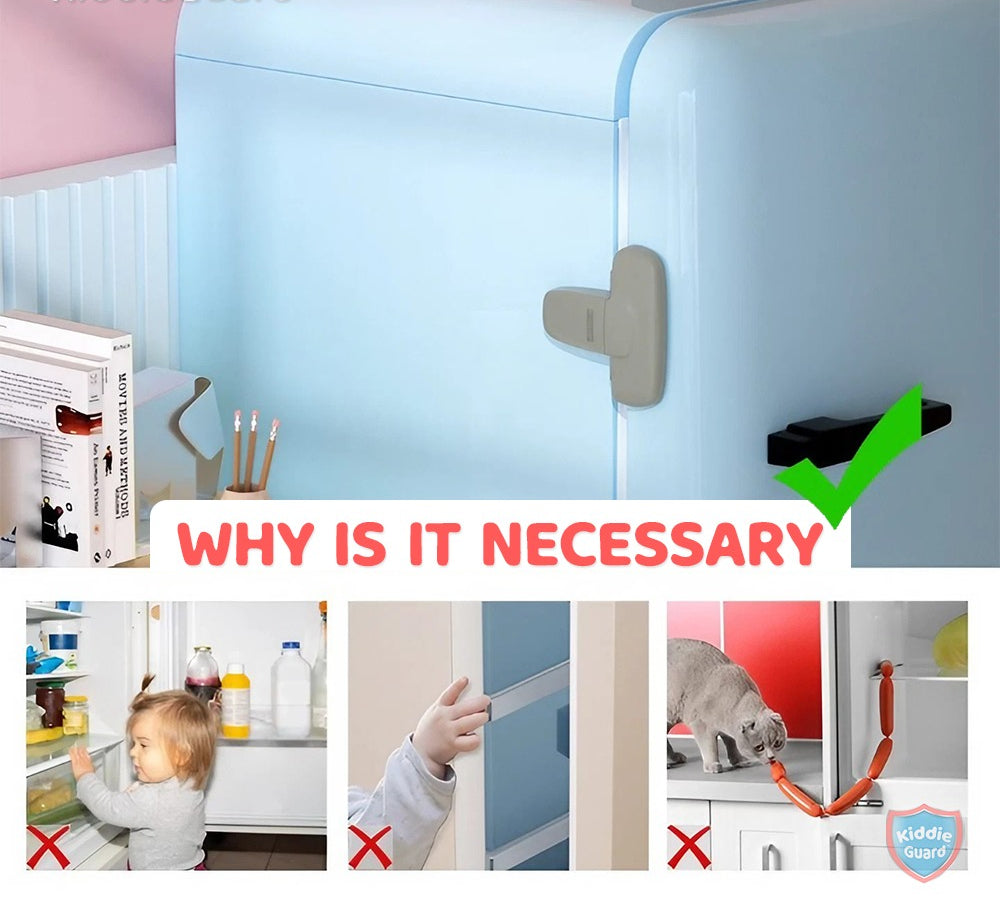 Child Safety Fridge Lock , Baby Safety Refrigerator Freezer Door Lock, No