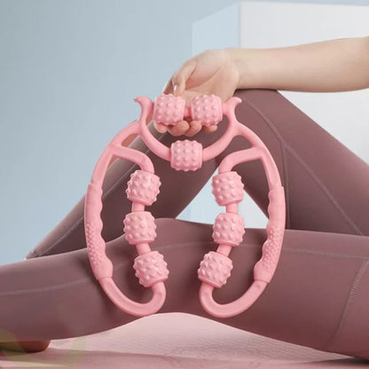 9 Wheels U Shape Points Massage Muscle Relax Roller Massager made in