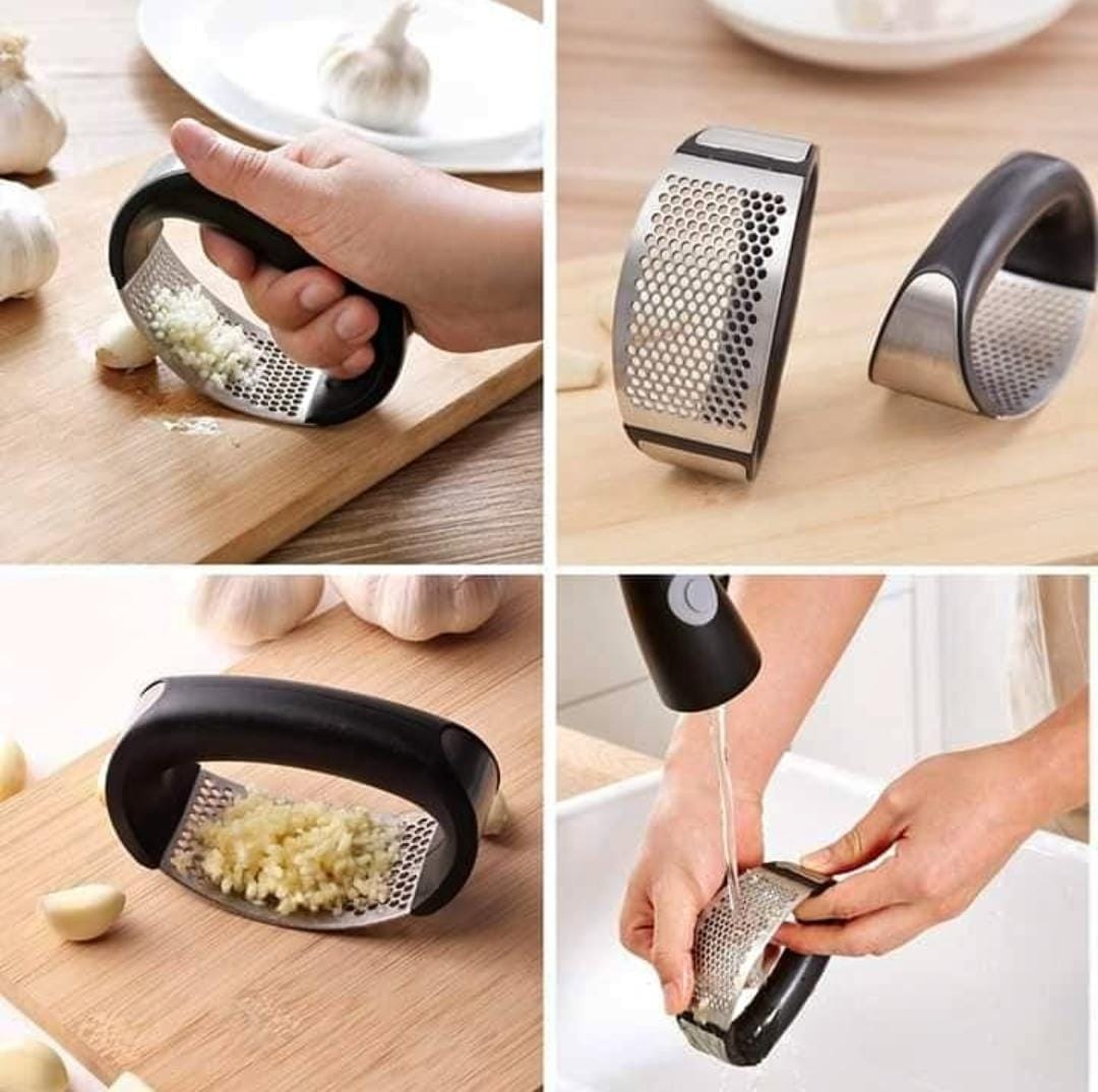 Garlic Press Rocker - Stainless Steel Garlic Press, Versatile Garlic Crusher, Easy