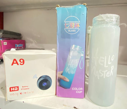 Deal pack of 2 - A9 Mini Camera &amp; Frosted Glass Water