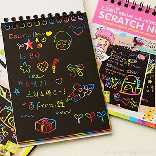 Small Scratch Note Pad | Rainbow Drawing Draft Books for Childrens (random