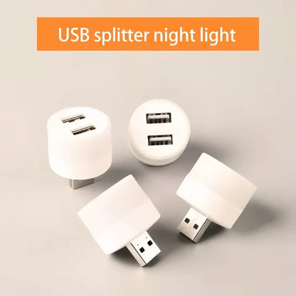 Portable USB Night Light Splitter with 2 Ports for Laptop,PC and CHARGING