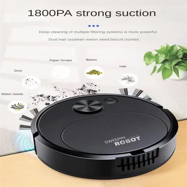 Portable Wireless Smart Mini Sweeping Robot Mopping 3 In1 Rechargeable Cleaning Machine