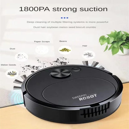 Portable Wireless Smart Mini Sweeping Robot Mopping 3 In1 Rechargeable Cleaning Machine