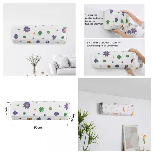 Air Conditioner Dust Cover Wall Mounted Indoor Hanging Dustproof Protective Cover (Random