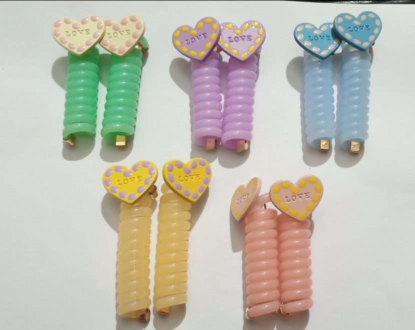 (pack of 2 )Girls hair plastic Telephone Wire Spiral (random color)